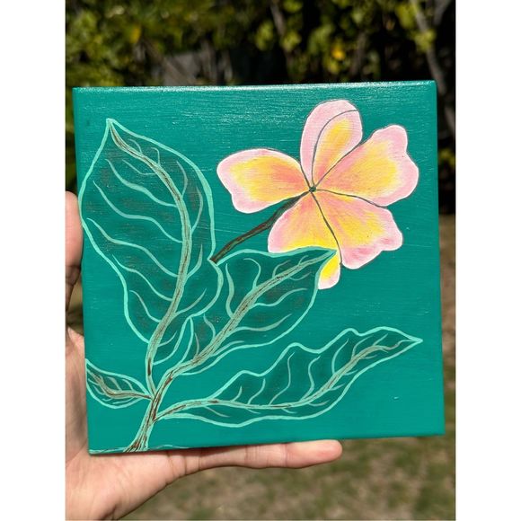 handmade Other - 434. Plumeria handmade Glazed Ceramic Made in Maui 6” Tile